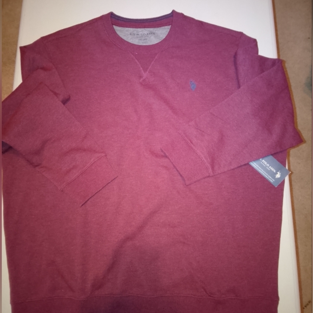 U.S. Polo Assn. Men's Maroon Crewneck Sweater